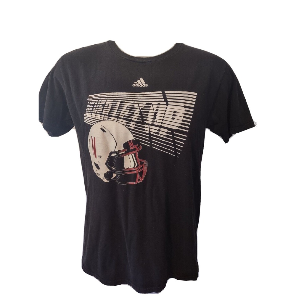 Adidas Graphic Shirt Youth Boys Large 4-16  Football Never Let Up Logo Tee Black